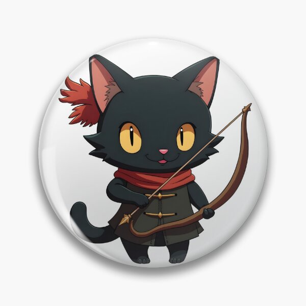 Item preview, Black Cat Archer with Bow and Arrow designed and sold by CrownedCanvas.