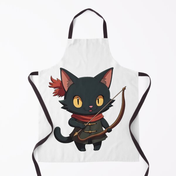 Item preview, Black Cat Archer with Bow and Arrow designed and sold by CrownedCanvas.