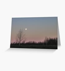 Moon Above Violet Sky Greeting Card