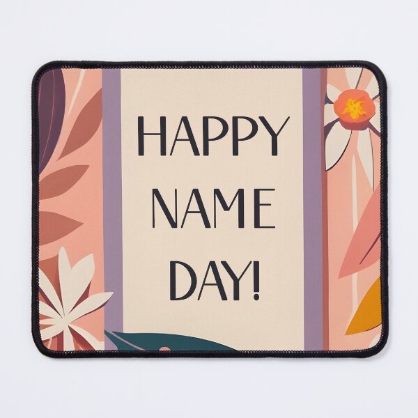 Item preview, Wishing Happy Name Day with minimalist boho floral designed and sold by EmeraldeaArt.