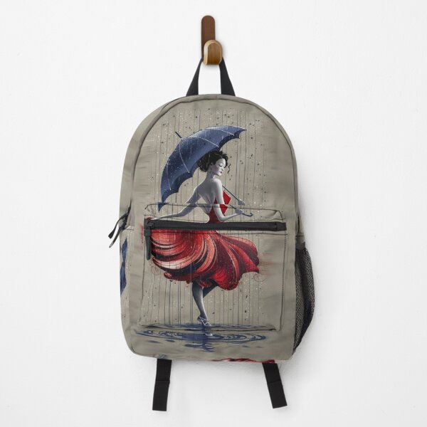 Item preview, Woman in red dress dancing under the rain designed and sold by catcraftss.
