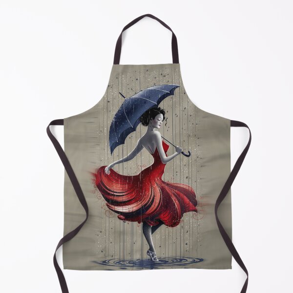 Item preview, Woman in red dress dancing under the rain designed and sold by catcraftss.