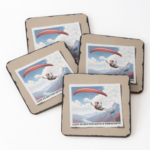 Item preview, Skeleton with Red Mohawk Paragliding - Bold Extreme Sports Art designed and sold by creativaimages.