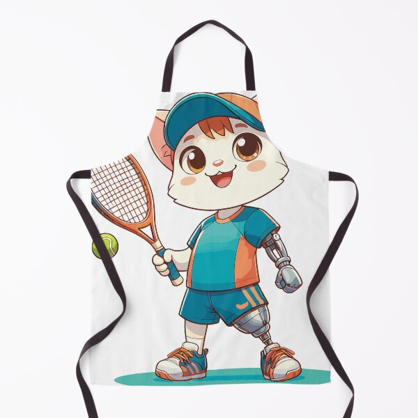 Item preview, Sporty cat: tennis player, prosthetic leg designed and sold by ArtEmotionsImages.