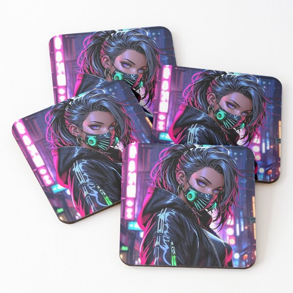 Item preview, Anime Posters Cyberpunk Street Rebel Anime Girl Portrait Canvas Metal Print Poster Art Board designed and sold by RecortShirt.