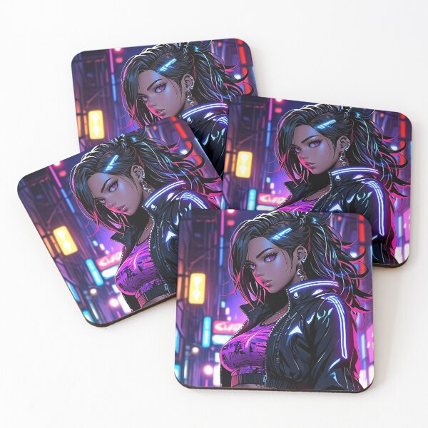 Item preview, Anime Posters Cyberpunk Street Rebel Anime Girl Portrait Canvas Metal Print Poster Art Board designed and sold by RecortShirt.