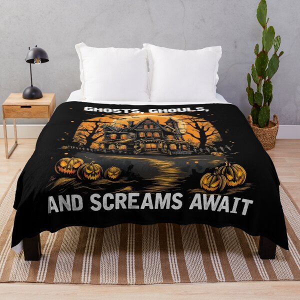 Item preview, Ghosts, Ghouls, and Screams Await (with White Lettering) designed and sold by VelvetRoom.