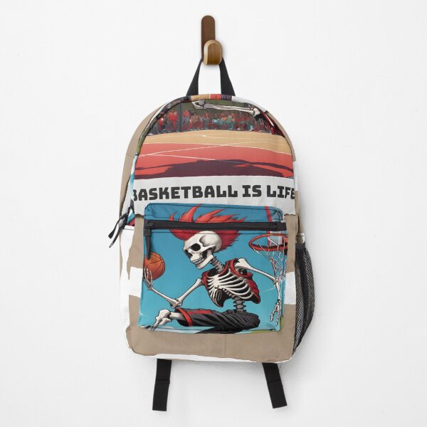 Item preview, Skeleton with Red Mohawk Playing Basketball - Basketball is Life designed and sold by creativaimages.