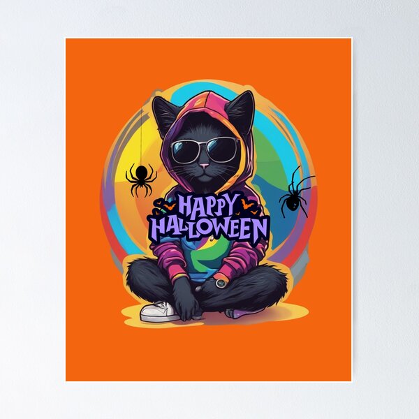 Item preview, Cool Black Cat Halloween Hoodie designed and sold by ALITTLETOWN.