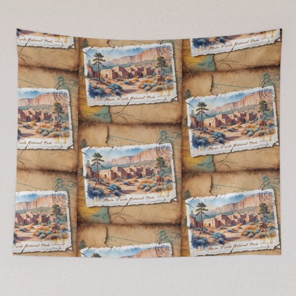 Item preview, Mesa Verde National Park Postcard Vintage Retro Travel designed and sold by TravelPostcardGems.