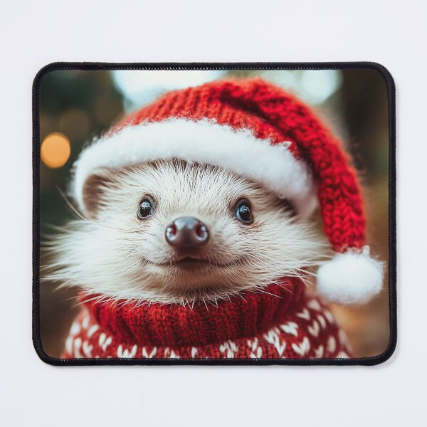 Item preview, Cute Christmas Hedgehog, Funny Retro Animal Photo designed and sold by CheekyAnimalz.