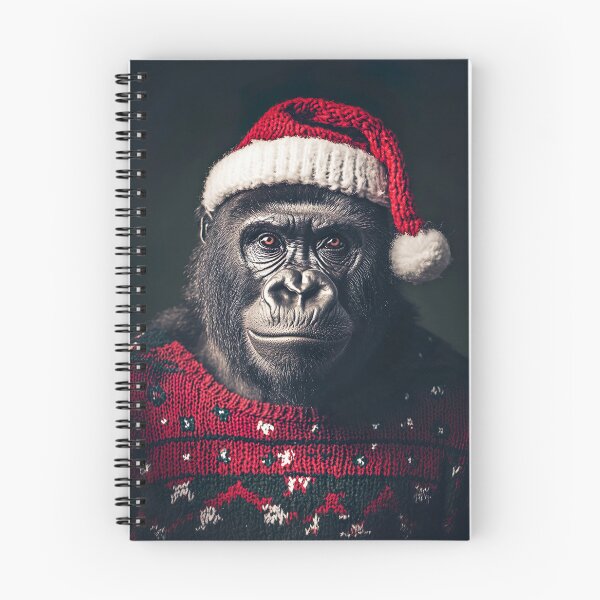 Aperçu de l'œuvre Gorille de Noël mignon, photo d'animal rétro amusante créée et vendue par CheekyAnimalz.