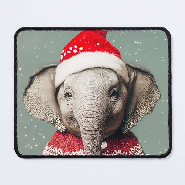 Item preview, Cute Christmas Elephant, Funny Retro Animal Photo designed and sold by CheekyAnimalz.