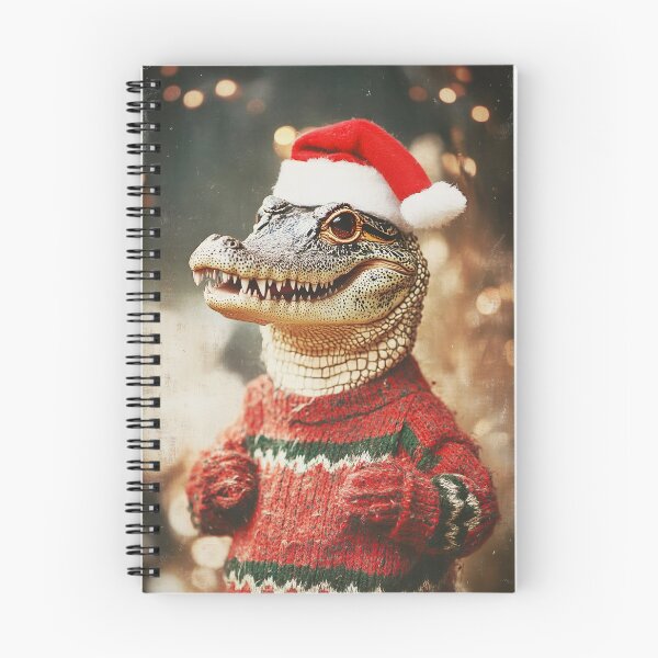 Item preview, Cute Christmas Crocodile, Funny Retro Animal Photo designed and sold by CheekyAnimalz.