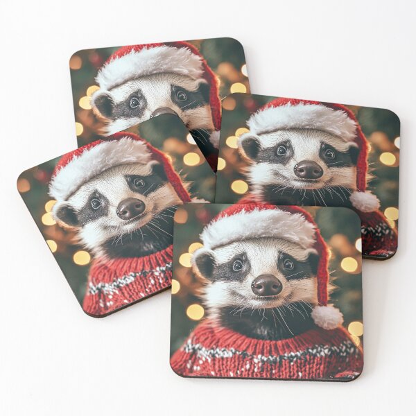 Item preview, Cute Christmas Badger, Funny Retro Animal Photo designed and sold by CheekyAnimalz.