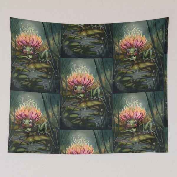 Item preview, Lily Pad, frog-like creature with waterlily on its head designed and sold by SaskiaFranken.