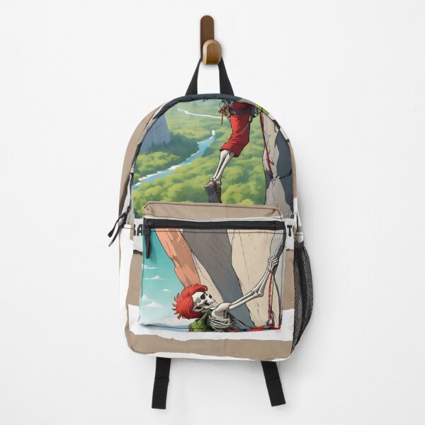 Item preview, Skeleton with Red Hair Rock Climbing - Bold Graphic Art designed and sold by creativaimages.