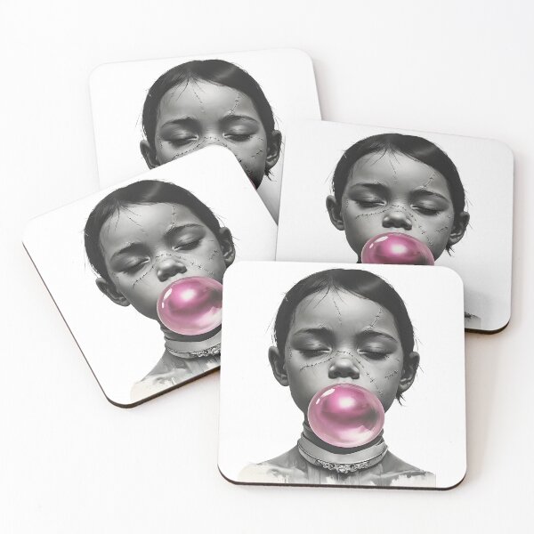 Item preview, little girl blowing up a balloon designed and sold by misbahsiro.