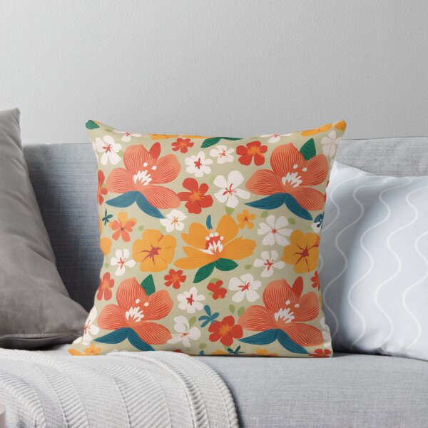 Item preview, A vibrant floral pattern design with tropical flowers for summer apparel. designed and sold by HEMRO.
