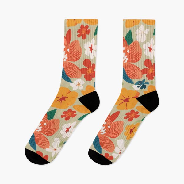 Item preview, A vibrant floral pattern design with tropical flowers for summer apparel. designed and sold by HEMRO.