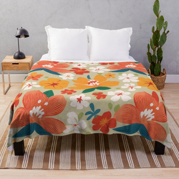 Item preview, A vibrant floral pattern design with tropical flowers for summer apparel. designed and sold by HEMRO.
