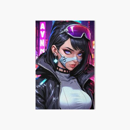 Item preview, Anime Posters Cyberpunk Street Rebel Anime Girl Portrait Canvas Metal Print Poster Art Board designed and sold by RecortShirt.