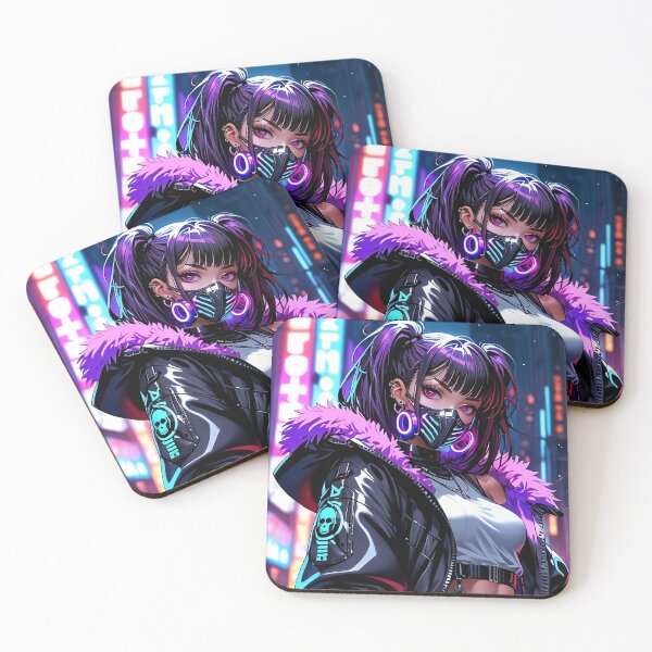 Item preview, Anime Posters Cyberpunk Street Rebel Anime Girl Portrait Canvas Metal Print Poster Art Board designed and sold by RecortShirt.