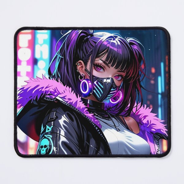 Item preview, Anime Posters Cyberpunk Street Rebel Anime Girl Portrait Canvas Metal Print Poster Art Board designed and sold by RecortShirt.