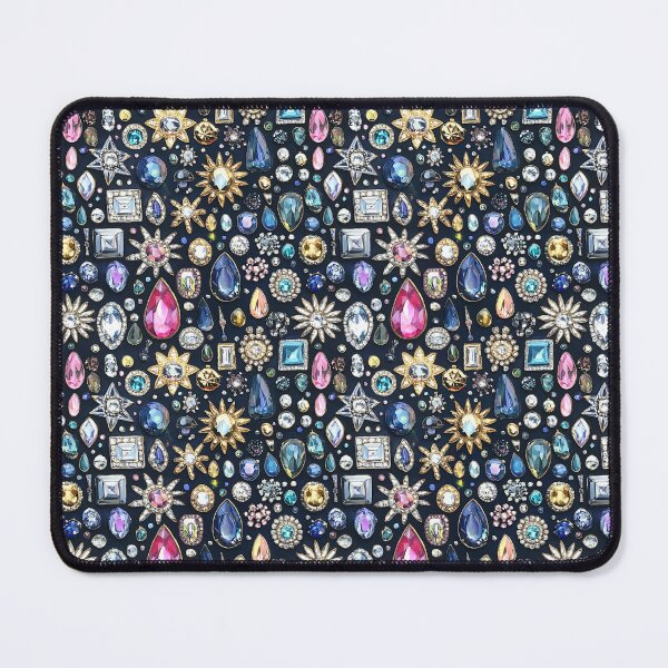 Item preview, Luxury Gemstone Pattern: Sparkling Jewels on Dark Background for Chic Dorm Decor designed and sold by Creative Brat Design Studio.