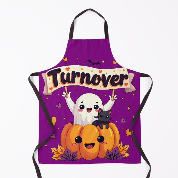 Item preview, Turnover - Halloween Ghost with Black Cat in Halloween Pumpkin designed and sold by TheInkyOwl-TIO.