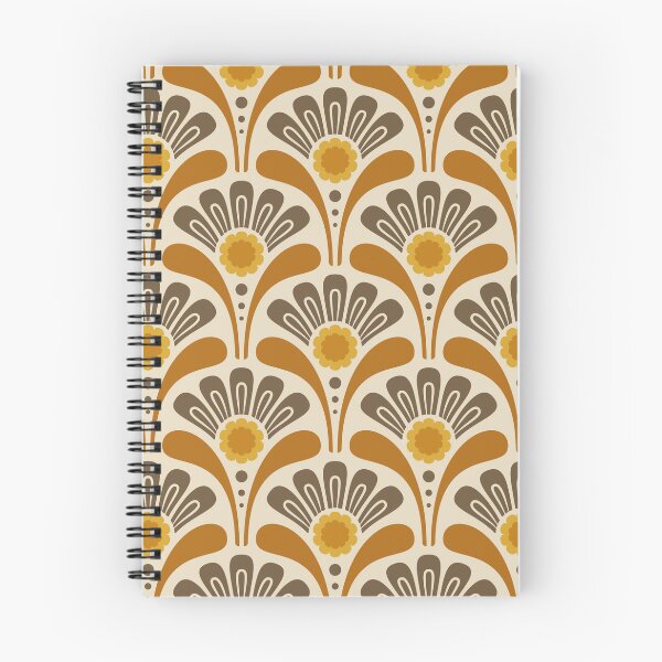 Item preview, KF 0304 E - Vintage Retro Daisy 70s Floral Pattern in Orange Yellow Brown designed and sold by KhakiFinch.