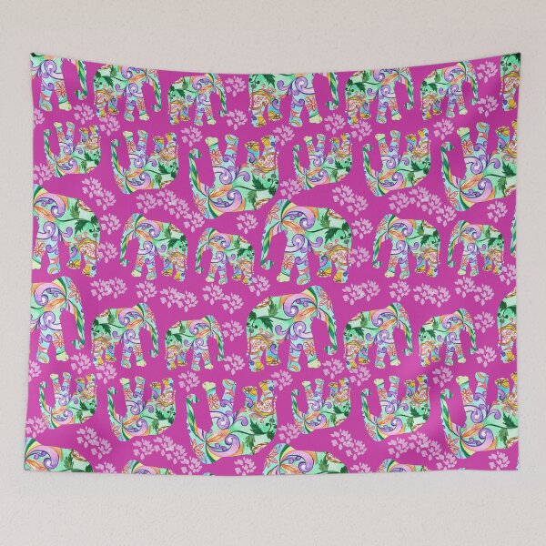 Item preview, Magenta Elephant herd  designed and sold by SharonVallis.