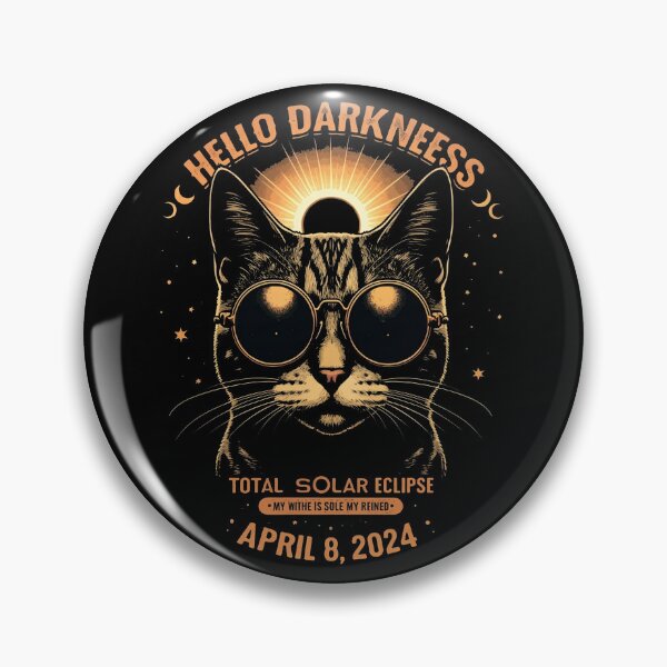 Item preview, Hello Darkness My Old Friend Total Solar Ecllipse 2024 Cool Cat designed and sold by studiopekepeke.