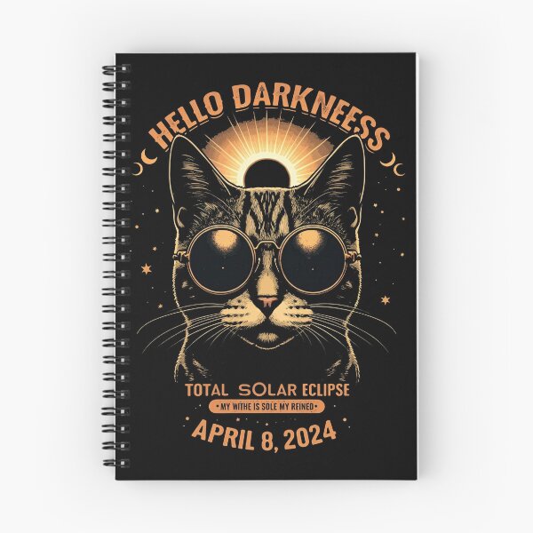 Item preview, Hello Darkness My Old Friend Total Solar Ecllipse 2024 Cool Cat designed and sold by studiopekepeke.