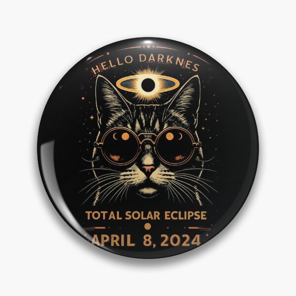 Item preview,  Hello Darkness My Old Friend Total Solar Ecllipse 2024 Cool Cat designed and sold by studiopekepeke.
