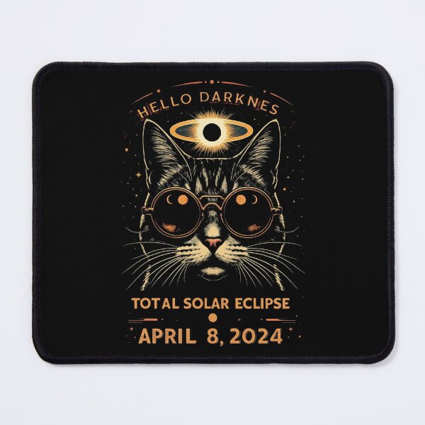 Item preview, Hello Darkness My Old Friend Total Solar Ecllipse 2024 Cool Cat designed and sold by studiopekepeke.
