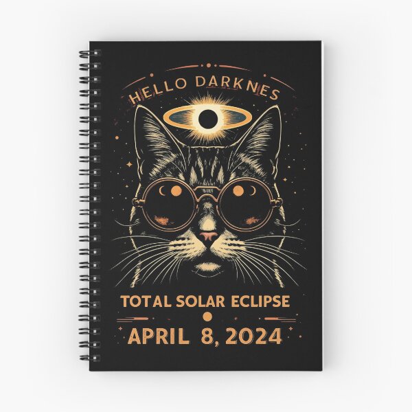 Item preview,  Hello Darkness My Old Friend Total Solar Ecllipse 2024 Cool Cat designed and sold by studiopekepeke.