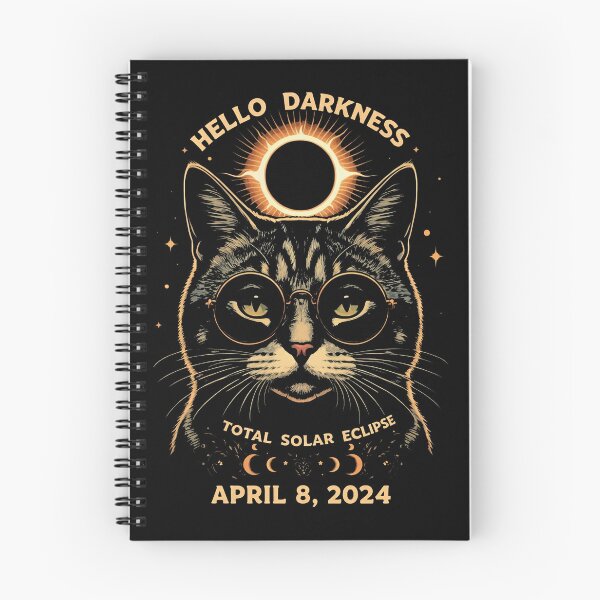 Item preview, Hello Darkness My Old Friend Total Solar Ecllipse 2024 Cool Cat designed and sold by studiopekepeke.