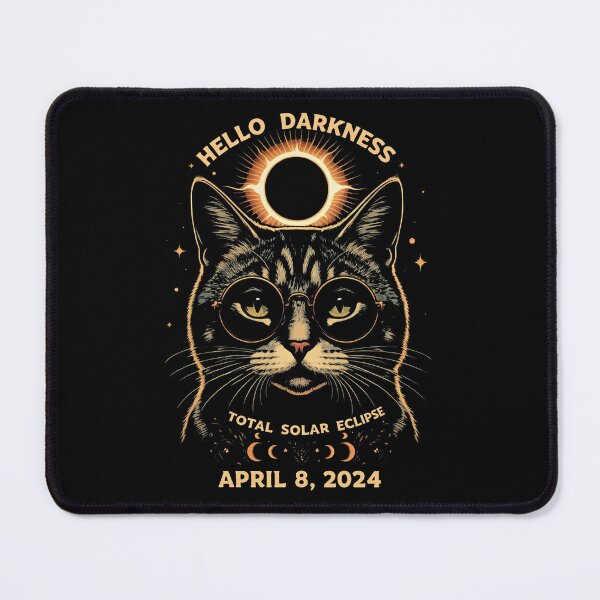 Item preview, Hello Darkness My Old Friend Total Solar Ecllipse 2024 Cool Cat designed and sold by studiopekepeke.