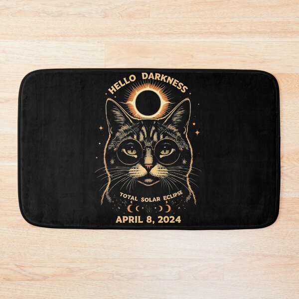Item preview, Hello Darkness My Old Friend Total Solar Ecllipse 2024 Cool Cat designed and sold by studiopekepeke.