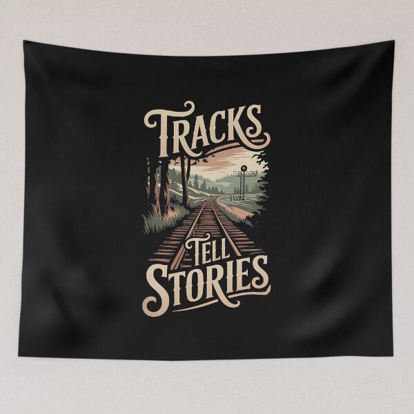 Item preview, Tracks Tell Stories Railroad Lovers Train Spotter designed and sold by Rafał Gierok.