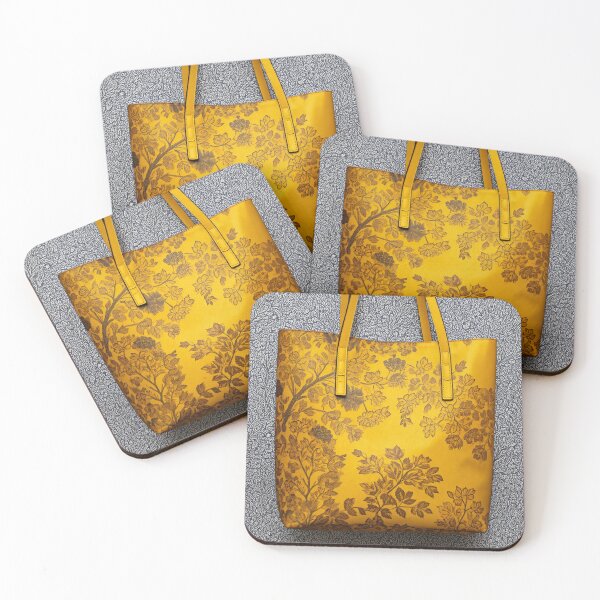 Item preview, Golden Floral Tote Bag on Textured Background designed and sold by ZenOfAIarts.