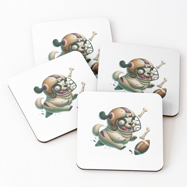Item preview, Zombie dog playing football in helmet designed and sold by doodlelike.