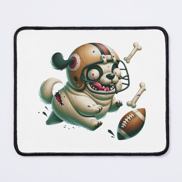 Item preview, Zombie dog playing football in helmet designed and sold by doodlelike.