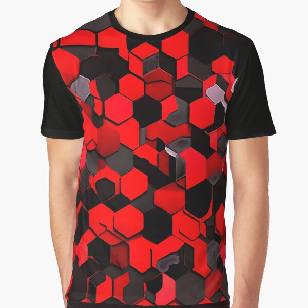 Item preview, Bold red and black hexagon pattern for a striking designed and sold by Tchoice.