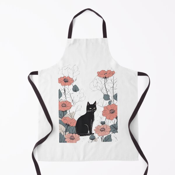 Item preview, Black cat and vibrant flowers with a warm autumn aesthetic. designed and sold by Catophile.