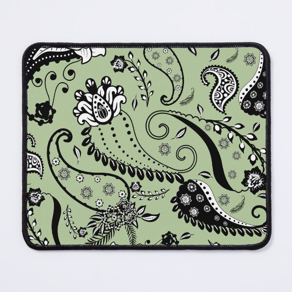 Item preview, Vintage Paisley and Floral Pattern with Ornate Details on a Green Background  designed and sold by SeamlessHub4289.