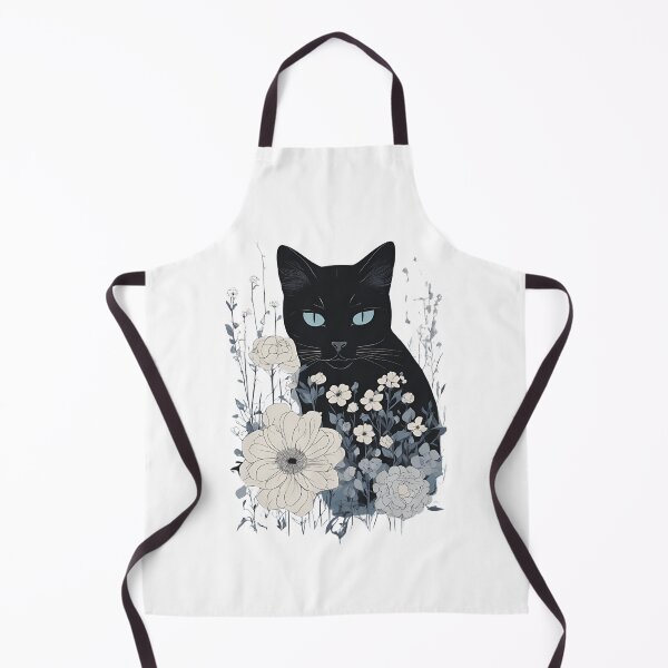Item preview, Cozy tuxedo cat with colorful flowers in a fall-themed design. designed and sold by Catophile.