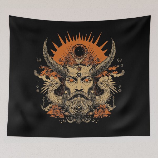 Item preview, Perun: Slavic Thunder God in Mystical Synthwave Art designed and sold by MythSpire.
