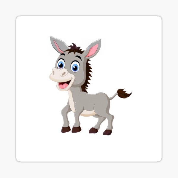 Donkey Cartoon Sticker